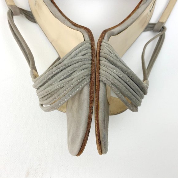 Vintage Giorgio Armani Gray Suede Strappy sandals Heels Sz 39 (8) - Picture 8 of 16